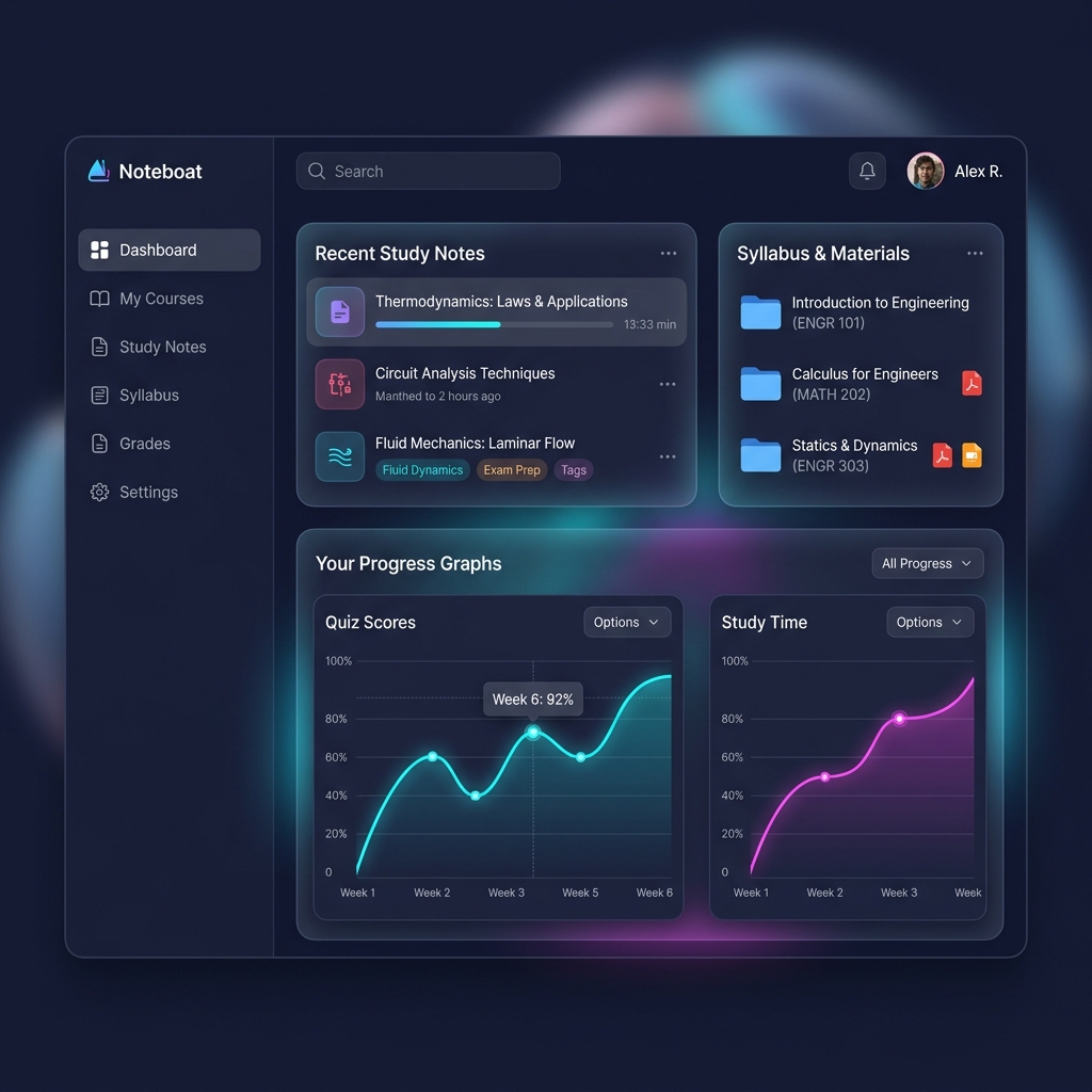 Noteboat interactive college dashboard visual